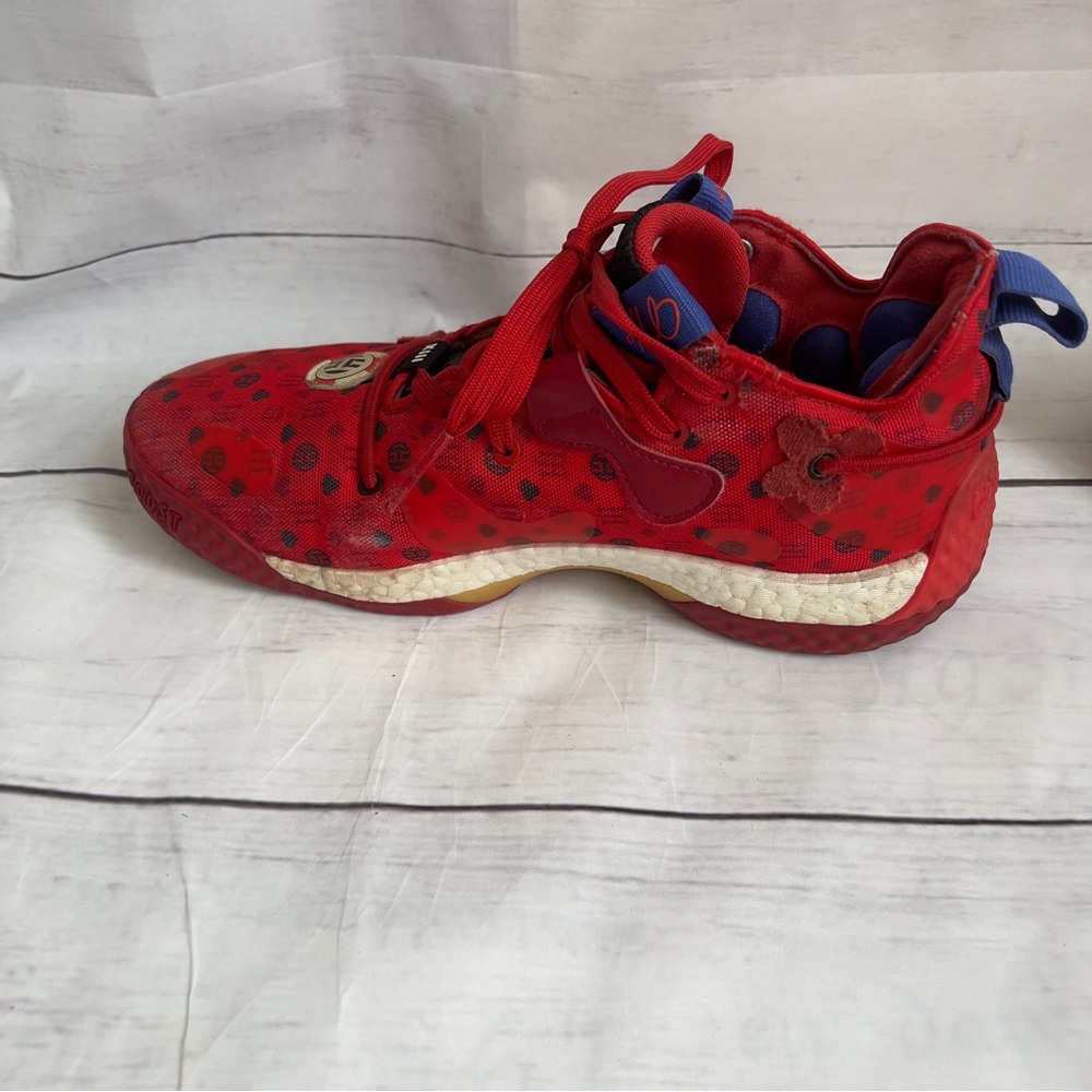 Adidas Harden Vol. 6 Vivid Red Monogram Men's Size 8 Shoes Las Vegas HQ3… - Picture 2 of 9